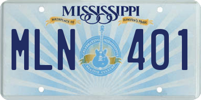 MS license plate MLN401
