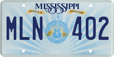 MS license plate MLN402