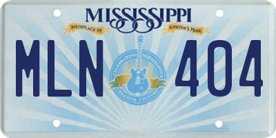 MS license plate MLN404
