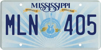 MS license plate MLN405
