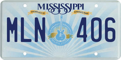MS license plate MLN406