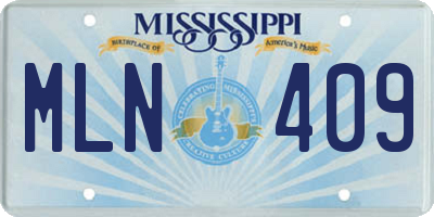 MS license plate MLN409