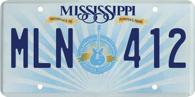 MS license plate MLN412