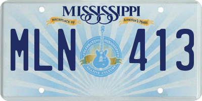 MS license plate MLN413