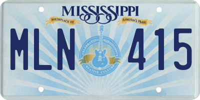 MS license plate MLN415