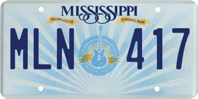 MS license plate MLN417