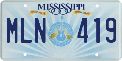 MS license plate MLN419