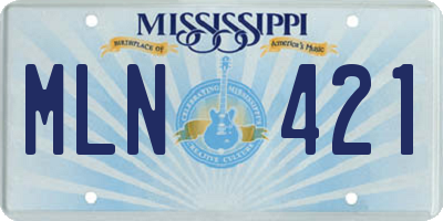 MS license plate MLN421