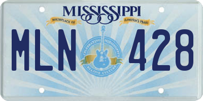 MS license plate MLN428