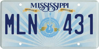 MS license plate MLN431