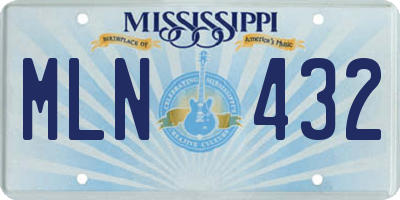 MS license plate MLN432