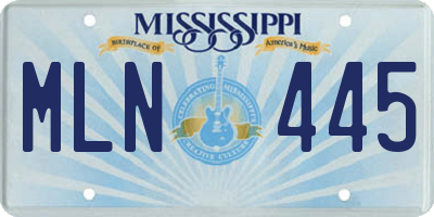 MS license plate MLN445