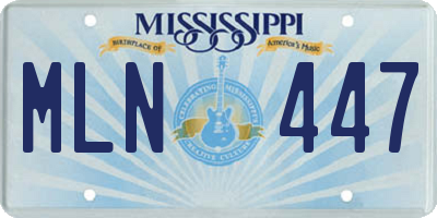 MS license plate MLN447