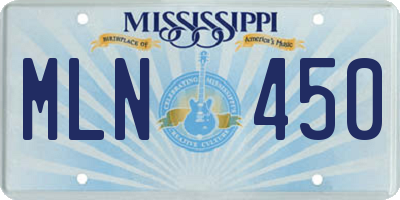 MS license plate MLN450