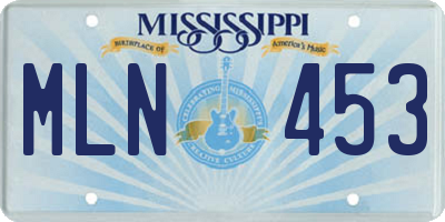 MS license plate MLN453
