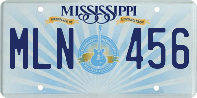MS license plate MLN456