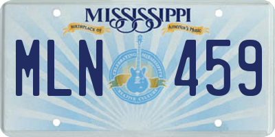 MS license plate MLN459
