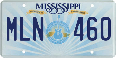 MS license plate MLN460