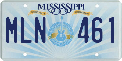 MS license plate MLN461