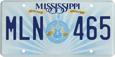 MS license plate MLN465