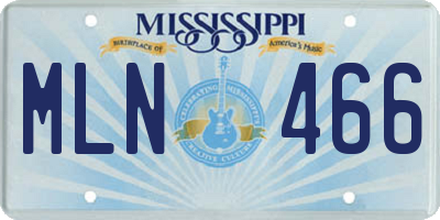 MS license plate MLN466