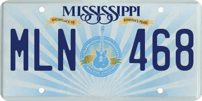 MS license plate MLN468