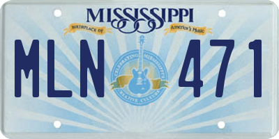 MS license plate MLN471