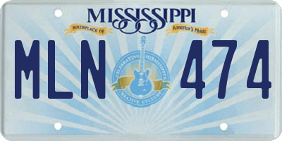 MS license plate MLN474