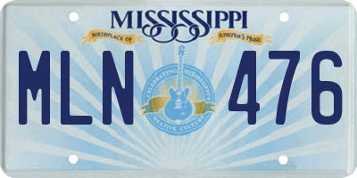 MS license plate MLN476