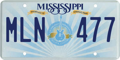 MS license plate MLN477