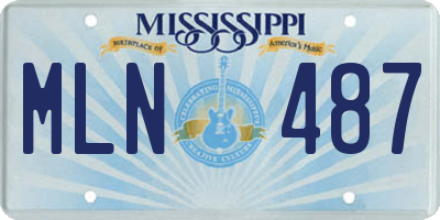 MS license plate MLN487