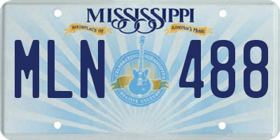 MS license plate MLN488