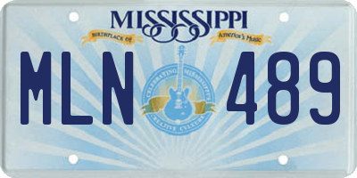 MS license plate MLN489