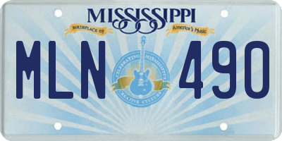 MS license plate MLN490