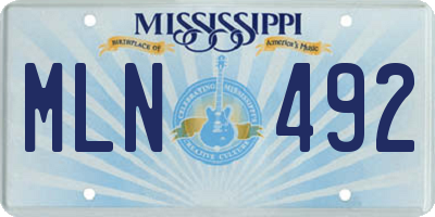 MS license plate MLN492
