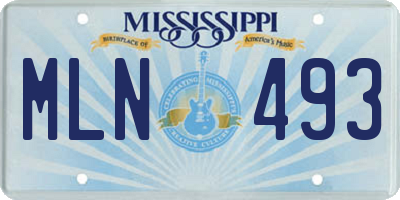 MS license plate MLN493