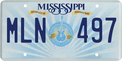 MS license plate MLN497