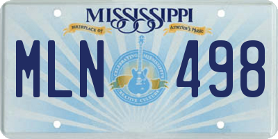MS license plate MLN498