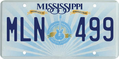 MS license plate MLN499