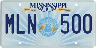 MS license plate MLN500