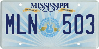 MS license plate MLN503