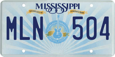MS license plate MLN504