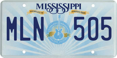 MS license plate MLN505