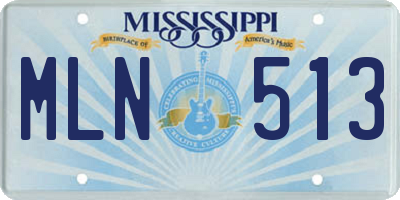MS license plate MLN513