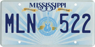 MS license plate MLN522