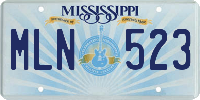 MS license plate MLN523