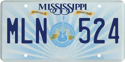 MS license plate MLN524