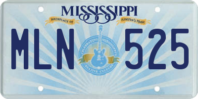 MS license plate MLN525