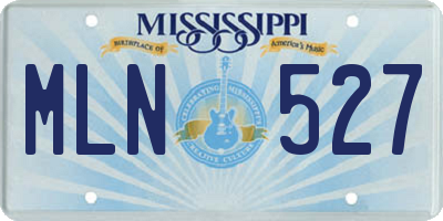 MS license plate MLN527