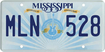 MS license plate MLN528